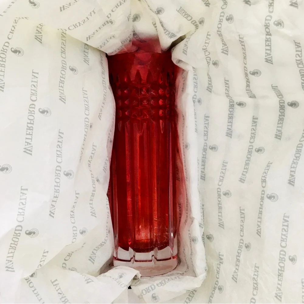 Waterford Red Crystal Vase “Tina” Fleurology Collection - Picture 7 of 10